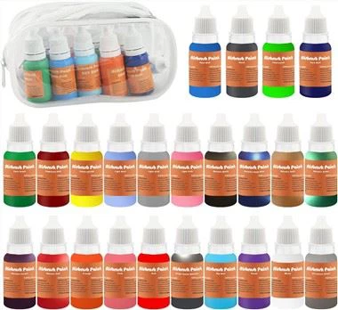 24 Colors Quick Drying Water Based Airbrush Paint,12x11ml Airbrush Paint Set Of Acrylic Paint Include 8 Color Metallic Paint With 100ml Airbrush Thinner