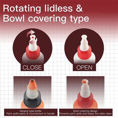 50 Ml Non-Spill Design Airbrush Ink Dispensing Boston Bottles Plastic Container Bottles With Twist T