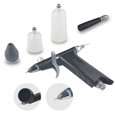 ABEST Pistol Trigger Airbrush With 9cc/20cc/40cc Cups Single Action Gravity Feed Paint Spray Gun For