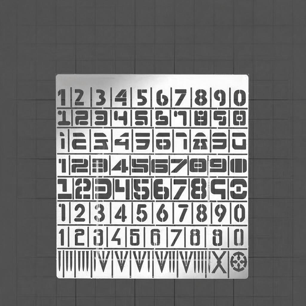 Sci-Fi Number Stencil 0-9 in 7 Futuristi